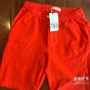 Zara Kids Orange Sweat Shorts
